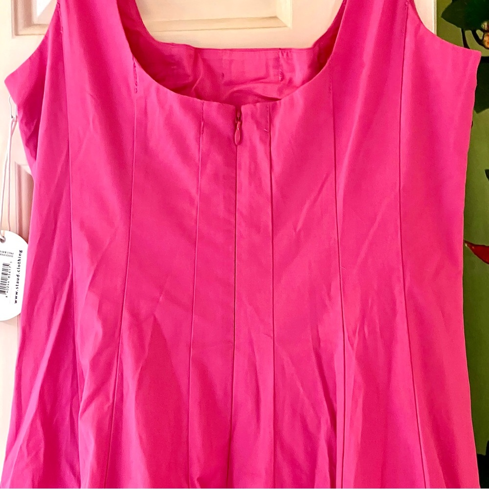🌺🎉HP🎉🌺 NWT Staud Wells Midi Dress Peony - Picture 14 of 16